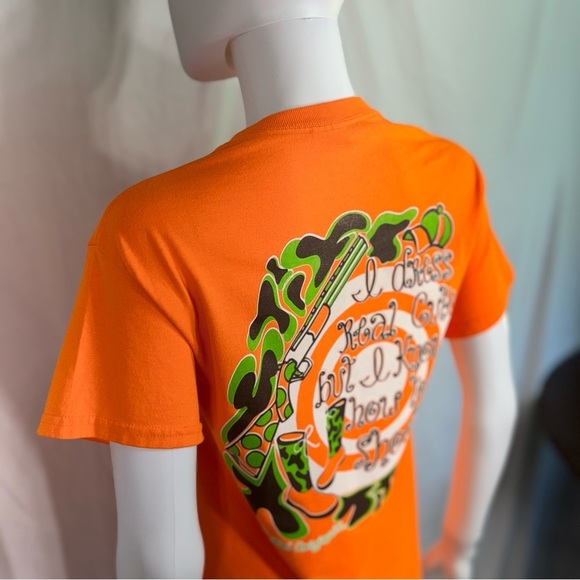 Girlie Girl Originals “I dress real cute but I know how to shoot” Orange Tee - Picture 3 of 7